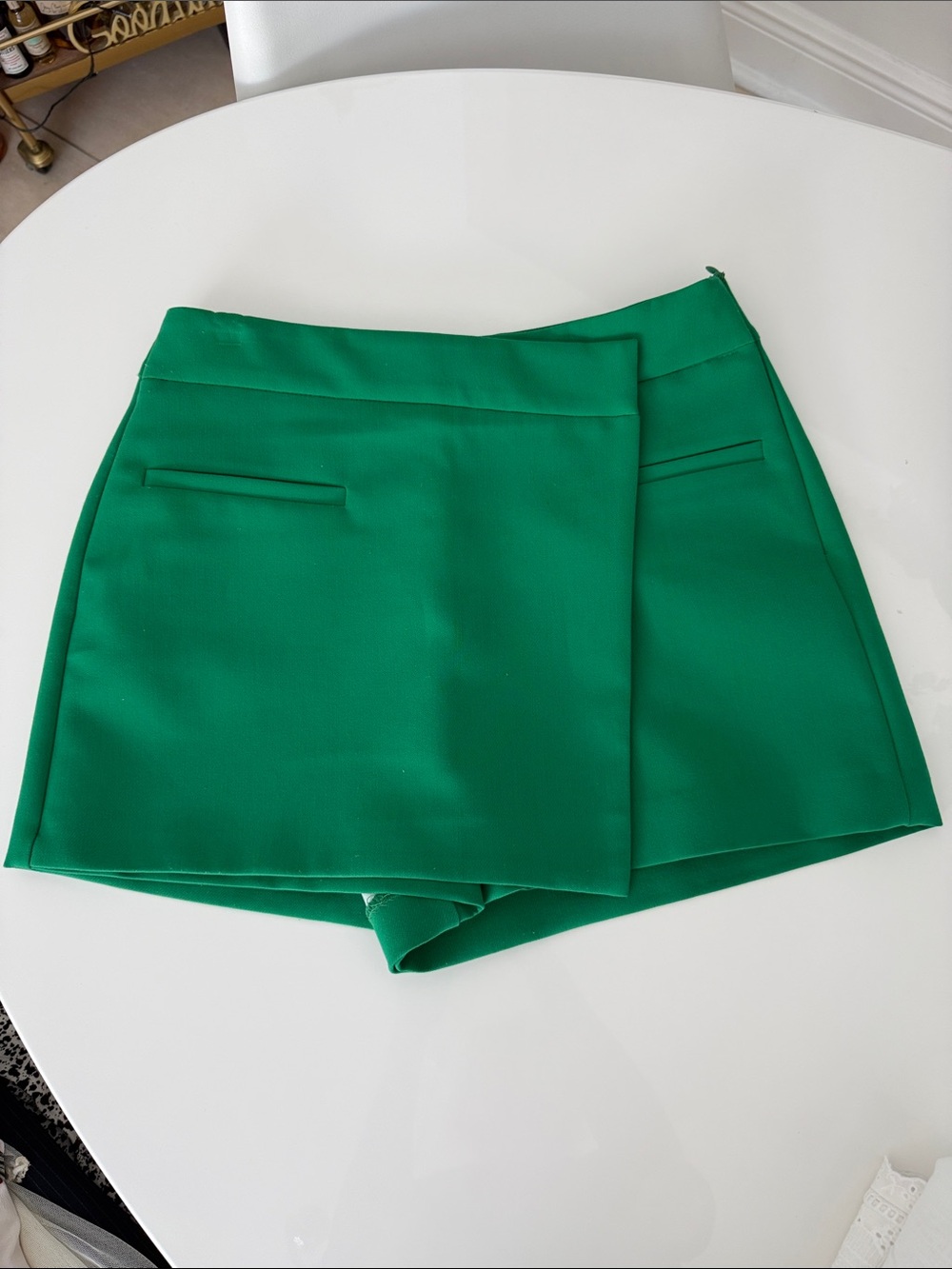 Zara Green Women's Skort Shorts - Classic Tailored Style